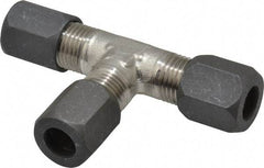 Made in USA - 3/8" OD, Grade 316Stainless Steel Union Tee - -75 to 750°F, 9/16" Hex, Comp x Comp x Comp Ends - USA Tool & Supply