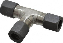 Made in USA - 1/2" OD, Grade 316Stainless Steel Union Tee - -75 to 750°F, 3/4" Hex, Comp x Comp x Comp Ends - USA Tool & Supply