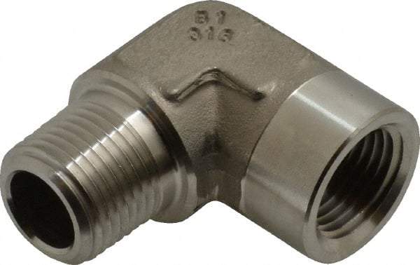 Made in USA - 1/2" Grade 316 Stainless Steel Pipe Fitting - FNPTF x MNPTF End Connections - USA Tool & Supply