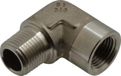 Made in USA - 1/2" Grade 316 Stainless Steel Pipe Fitting - FNPTF x MNPTF End Connections - USA Tool & Supply