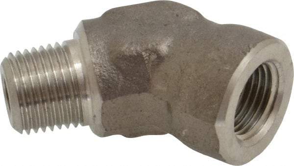 Made in USA - 1/4" Grade 316 Stainless Steel Pipe Fitting - FNPTF x MNPTF End Connections - USA Tool & Supply