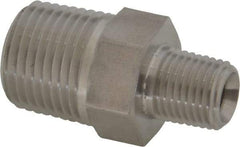 Made in USA - 1-1/2" Grade 316 Stainless Steel Pipe Hex Nipple - MNPT End Connections, 3,600 psi - USA Tool & Supply
