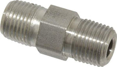 Made in USA - 1/8" Grade 316 Stainless Steel Pipe Hex Nipple - MNPTF x MNPTF End Connections - USA Tool & Supply