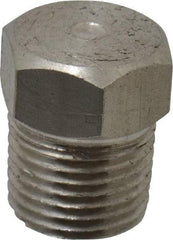 Made in USA - 1/8" Grade 316 Stainless Steel Pipe Hex Head Plug - MNPTF End Connections - USA Tool & Supply