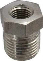 Made in USA - 1-1/2 x 3/8" Grade 316 Stainless Steel Pipe Hex Bushing - MNPT x FNPT End Connections, 2,400 psi - USA Tool & Supply