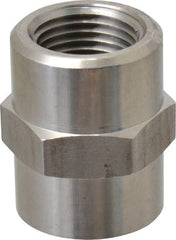 Made in USA - 1" 316 Stainless Steel Pipe Hex Coupling - USA Tool & Supply