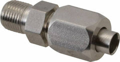 Made in USA - 1-1/2" Tube OD, 37° Stainless Steel Flared Tube Male Connector - 1-1/4-11-1/2 NPTF, Flare x MNPTF Ends - USA Tool & Supply