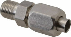 Made in USA - 1" Tube OD, 37° Stainless Steel Flared Tube Male Connector - 1-1/4-11-1/2 NPTF, Flare x MNPTF Ends - USA Tool & Supply