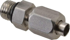 Made in USA - 1-1/4" Tube OD, 37° Stainless Steel Flared Tube Straight Thread Connector - 1-5/8-12 UNF, Flared to Male SAE O-Ring Ends - USA Tool & Supply