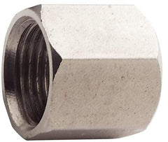 Made in USA - 1-1/4" Tube OD, 37° Stainless Steel Flared Tube Nut - 1-5/8-12 UNF, Flare Ends - USA Tool & Supply
