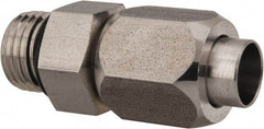 Made in USA - 3/8" Tube OD, 37° Stainless Steel Flared Tube Male Connector - 9/16-18 UNF, Flared to Male SAE O-Ring Ends - USA Tool & Supply