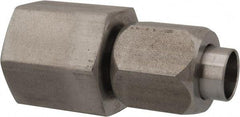 Made in USA - 3/8" Tube OD, 37° Stainless Steel Flared Tube Female Connector - 3/8-18 NPTF, Flare x FNPT Ends - USA Tool & Supply