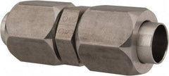 Made in USA - 1/2" Tube OD, 37° Stainless Steel Flared Tube Union - 3/4-16 UNF, Flare x Flare Ends - USA Tool & Supply
