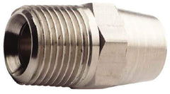 Made in USA - 3/8" Grade 316L Stainless Steel Pipe Hex Nipple - MNPT x Butt Weld End Connections - USA Tool & Supply