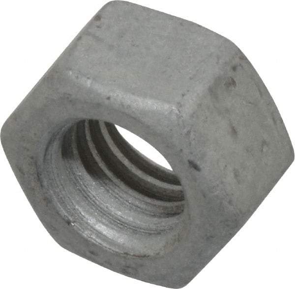 Armor Coat - 3/8-16 UNC Steel Right Hand Hex Nut - 9/16" Across Flats, 21/64" High, Armor Coat Finish - USA Tool & Supply