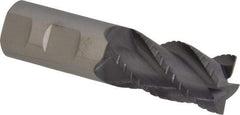 ProMax - 1" Diam, 1-3/4" LOC, 4 Flute Solid Carbide Roughing & Finishing Corner Radius End Mill - AlTiN Finish, 4" OAL, 1" Shank Diam, Weldon Shank, 40° Helix, Centercutting, Regular Length - USA Tool & Supply