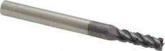 ProMax - 5/32" Diam, 1/2" LOC, 4 Flute Solid Carbide Roughing & Finishing Corner Radius End Mill - AlTiN Finish, 2" OAL, 3/16" Shank Diam, Straight Shank, 40° Helix, Centercutting, Stub Length - USA Tool & Supply