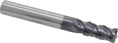 ProMax - 5/16" Diam, 3/4" LOC, 4 Flute Solid Carbide Roughing & Finishing Corner Radius End Mill - AlTiN Finish, 2-1/2" OAL, 5/16" Shank Diam, Straight Shank, 40° Helix, Centercutting, Regular Length - USA Tool & Supply