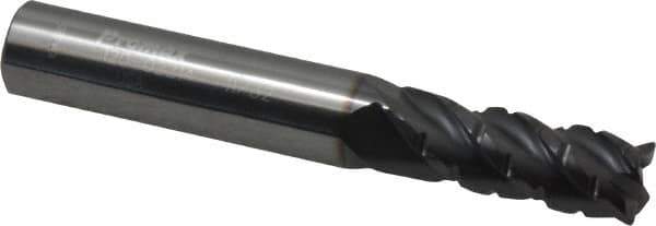 ProMax - 11/32" Diam, 7/8" LOC, 4 Flute Solid Carbide Roughing & Finishing Corner Radius End Mill - AlTiN Finish, 2-1/2" OAL, 3/8" Shank Diam, Straight Shank, 40° Helix, Centercutting, Regular Length - USA Tool & Supply