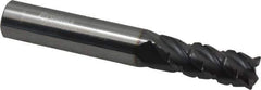 ProMax - 11/32" Diam, 7/8" LOC, 4 Flute Solid Carbide Roughing & Finishing Corner Radius End Mill - AlTiN Finish, 2-1/2" OAL, 3/8" Shank Diam, Straight Shank, 40° Helix, Centercutting, Regular Length - USA Tool & Supply