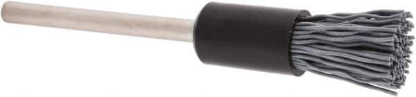 Weiler - 500 Grit, 5/16" Brush Diam, Crimped, End Brush - Super Fine Grade, 1/8" Diam Shank, 25,000 Max RPM - USA Tool & Supply