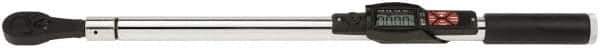 Proto - 1/2" Drive Electronic Fixed Ratcheting Head Torque Wrench - 25 Ft/Lb to 250 Ft/Lb Torque, 27-3/4" OAL, 0.1 N/m Graduation, Ratchet Head - USA Tool & Supply