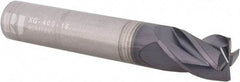 RobbJack - 1/2" Diam, Fine Pitch, 5/8" LOC, 4 Flute Solid Carbide 0.025-0.027" Corner Radius Roughing End Mill - AlTiN Finish, 3" OAL, 1/2" Shank Diam, Single End, Centercutting - USA Tool & Supply