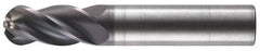 RobbJack - 10mm Diam, 20mm LOC, 4 Flute Solid Carbide Ball End Mill - AlTiN Finish, Single End, 72mm OAL, 10mm Shank Diam, Spiral Flute - USA Tool & Supply