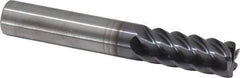 RobbJack - 3/8", 6 Flute, Single End, Solid Carbide, 0.03" Corner Radius End Mill - 2-1/2" OAL, 45° Helix, Right Hand Flute, 7/8" LOC, Right Hand Cut - USA Tool & Supply