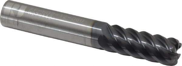 RobbJack - 3/8", 6 Flute, Single End, Solid Carbide, 0.06" Corner Radius End Mill - 2-1/2" OAL, 45° Helix, Right Hand Flute, 7/8" LOC, Right Hand Cut - USA Tool & Supply