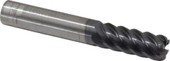 RobbJack - 3/8", 6 Flute, Single End, Solid Carbide, 0.06" Corner Radius End Mill - 2-1/2" OAL, 45° Helix, Right Hand Flute, 7/8" LOC, Right Hand Cut - USA Tool & Supply