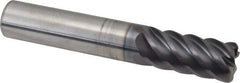 RobbJack - 1/2", 6 Flute, Single End, Solid Carbide, 0.06" Corner Radius End Mill - 3" OAL, 45° Helix, Right Hand Flute, 1" LOC, Right Hand Cut - USA Tool & Supply