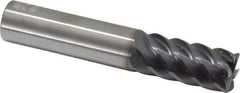 RobbJack - 5/8", 6 Flute, Single End, Solid Carbide, 0.03" Corner Radius End Mill - 3-1/2" OAL, 45° Helix, Right Hand Flute, 1-1/4" LOC, Right Hand Cut - USA Tool & Supply