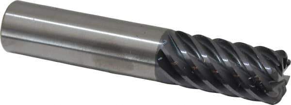 RobbJack - 3/4", 8 Flute, Single End, Solid Carbide, 0.12" Corner Radius End Mill - 4" OAL, 45° Helix, Right Hand Flute, 1-1/2" LOC, Right Hand Cut - USA Tool & Supply