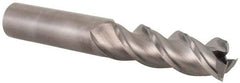 Niagara Cutter - 3/4", 2-1/4" LOC, 3/4" Shank Diam, 5" OAL, 3 Flute, Solid Carbide Square End Mill - Single End, Uncoated, Spiral Flute, 45° Helix, Centercutting, Right Hand Cut, Right Hand Flute, Series A345 - USA Tool & Supply