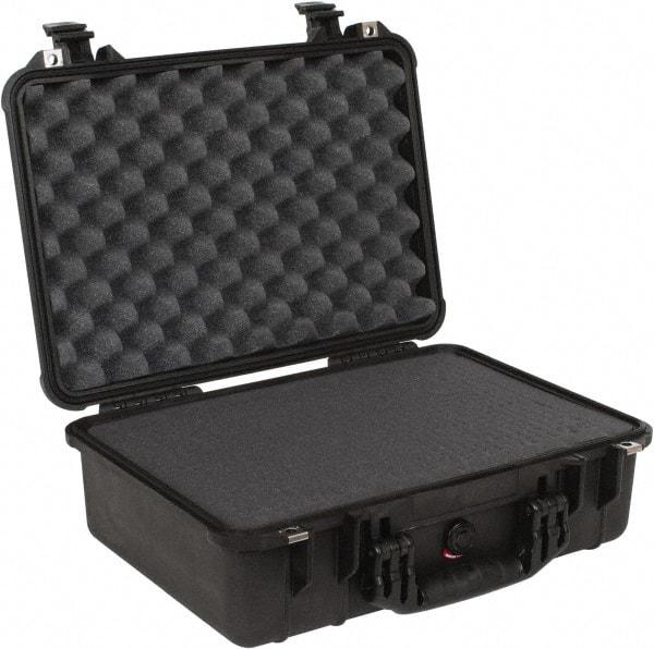 Pelican Products, Inc. - 14-1/16" Wide x 14-1/16" Deep x 6-15/16" High, Clamshell Hard Case - Black, Plastic - USA Tool & Supply