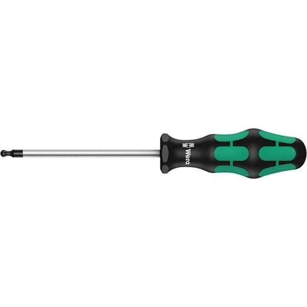 Wera - T15 Torx Driver - 3-1/8" Blade Length, 7-1/64" OAL, Ergonomic Handle, Chrome Plated Steel - USA Tool & Supply
