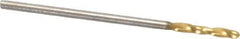 Guhring - 3/64" 130° Parabolic Flute Cobalt Screw Machine Drill Bit - TiN Finish, Right Hand Cut, 7mm Flute Length, 28mm OAL, Standard Point, Straight Shank - USA Tool & Supply