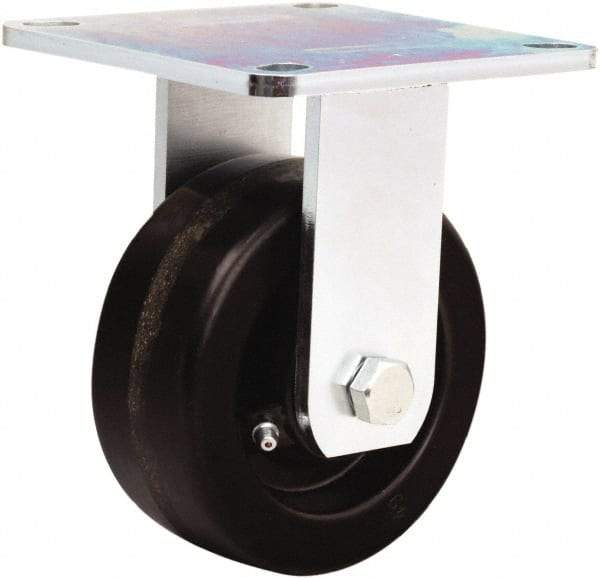 Hamilton - 5" Diam x 2" Wide x 6-1/2" OAH Top Plate Mount Rigid Caster - Phenolic, 900 Lb Capacity, Straight Roller Bearing, 5 x 5-1/2" Plate - USA Tool & Supply