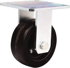 Hamilton - 5" Diam x 2" Wide x 6-1/2" OAH Top Plate Mount Rigid Caster - Phenolic, 900 Lb Capacity, Straight Roller Bearing, 5 x 5-1/2" Plate - USA Tool & Supply