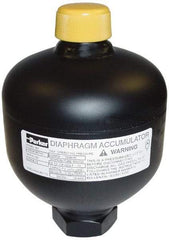 Parker - 170 Lb. Capacity, 3,620 psi Max Working Pressure, 10.47" High, Hydrin Diaphragm Accumulator - 6.63" Diam, 8 SAE Port Thread - USA Tool & Supply