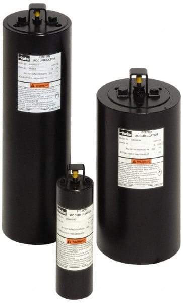 Parker - Piston Accumulators Fluid Capacity: 1/2 Gallon Fluid Capacity in Cubic Inches: 116 - USA Tool & Supply