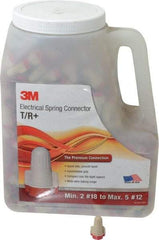 3M - 2, 18 to 5, 12 AWG, 600 Volt, Flame Retardant, Wing Twist on Wire Connector - Red & Tan, 221°F - USA Tool & Supply