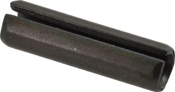 Made in USA - 3/8" Diam x 1-3/8" Long Slotted Spring Pin - Grade 1070-1090 Alloy Steel, Black Oxide Finish - USA Tool & Supply