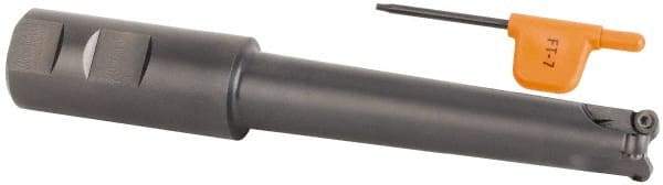 Kennametal - 3/4" Cutting Diam, 1" Shank Diam, 3/4" Max Depth of Cut, Straight Shank Indexable Copy End Mill - 3 Inserts, RD.X 07.. Insert, KDM Toolholder, Through Coolant - USA Tool & Supply