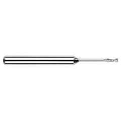 Miniature End Mills - Long Reach, Standard Flute - 0.0950″ Cutter Diameter × 0.2850″ Length of Cut × 0.6250″ (5/8″) Reach Carbide Square End Mill, 2 Flutes