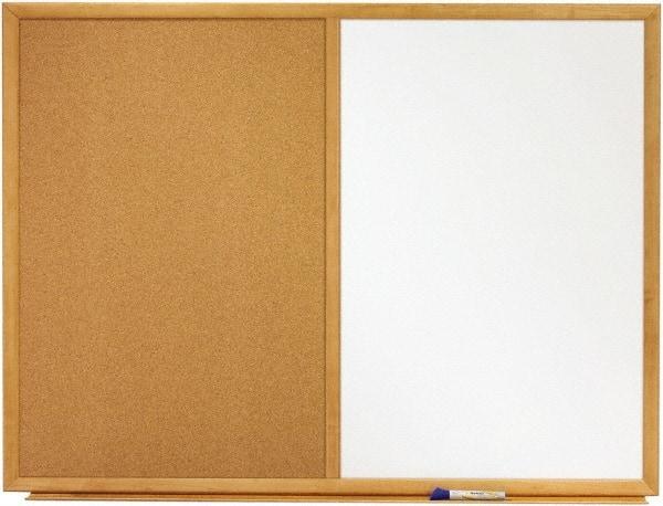 Quartet - 24" High x 36" Wide Cork/Melamine Dry Erase Board - Fiberboard Frame, 24-3/4" Deep, Includes Accessory Tray/Rail & One Dry-Erase Marker & Mounting Kit - USA Tool & Supply