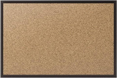 Quartet - 36" Wide x 24" High Open Cork Bulletin Board - Natural (Color) - USA Tool & Supply