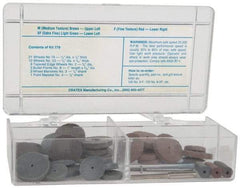 Cratex - 49 Piece Rubberized Small Wheel & Abrasive Point Set - Includes 4 Mandrels, 3 Points & 42 Wheels - USA Tool & Supply