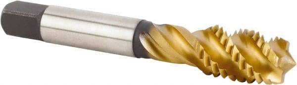 Kennametal - 5/8-11 UNC 4 Flute 2BX Modified Bottoming Spiral Flute Tap - Powdered Metal, TiCN/TiN Finish, 96.77mm OAL, Right Hand Flute, Right Hand Thread, Series T630 - USA Tool & Supply